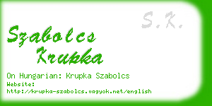 szabolcs krupka business card